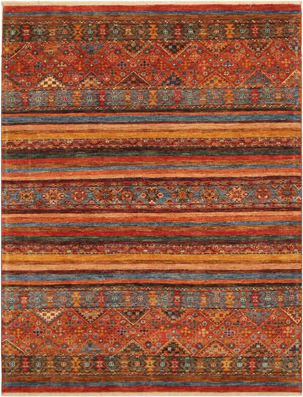 Afghan tribal Khorjin rug knotted by hand with hand-spun, vegetable-dyed wool.
