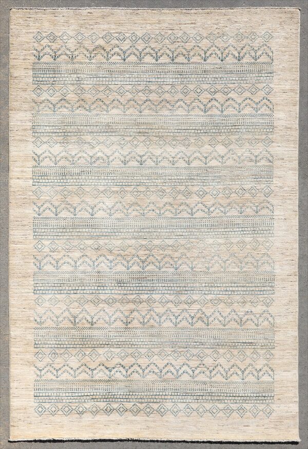 Afghan Gabbeh rug knotted by hand with hand-carded, hand-spun, vegetable-dyed wool.