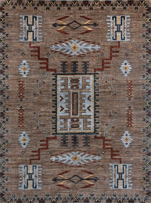 Afghan Navajo Storm design rug knotted by hand with hand-spun, vegetable-dyed wool.