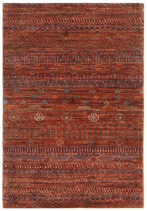 Afghan Gabbeh rug knotted by hand with hand-spun, vegetable-dyed wool.