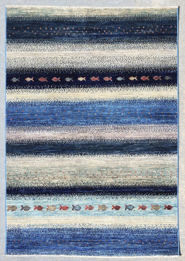 Afghan Gabbeh rug knotted by hand with hand-spun, vegetable-dyed wool.