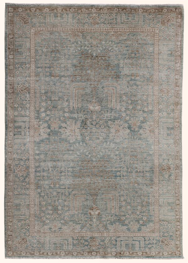 Afghan Bakshaish garden rug knotted by hand with hand-carded, hand-spun, vegetable-dyed wool. All-over tree of life motifs.