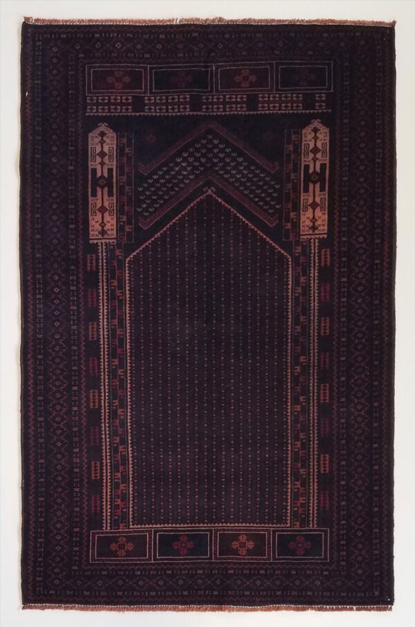Afghanistan Balouch prayer rug knotted by hand.