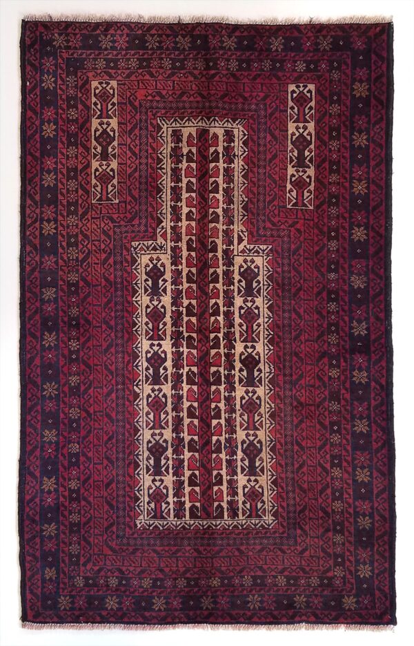 Afghanistan Balouch prayer rug knotted by hand.