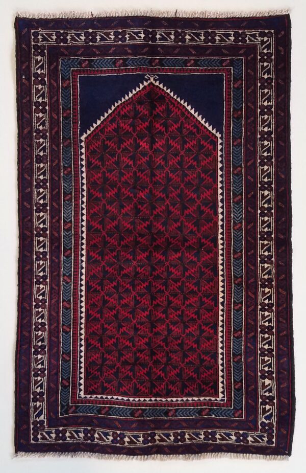 Afghanistan Balouch prayer rug knotted by hand.