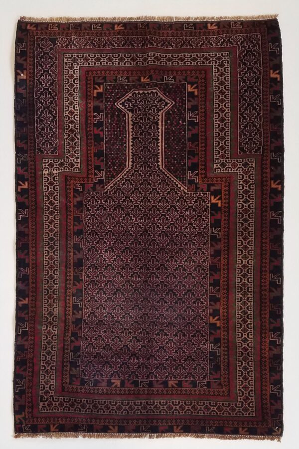 Afghanistan Balouch prayer rug knotted by hand.