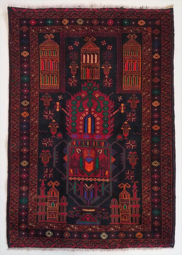 Afghanistan Balouch prayer rug knotted by hand.