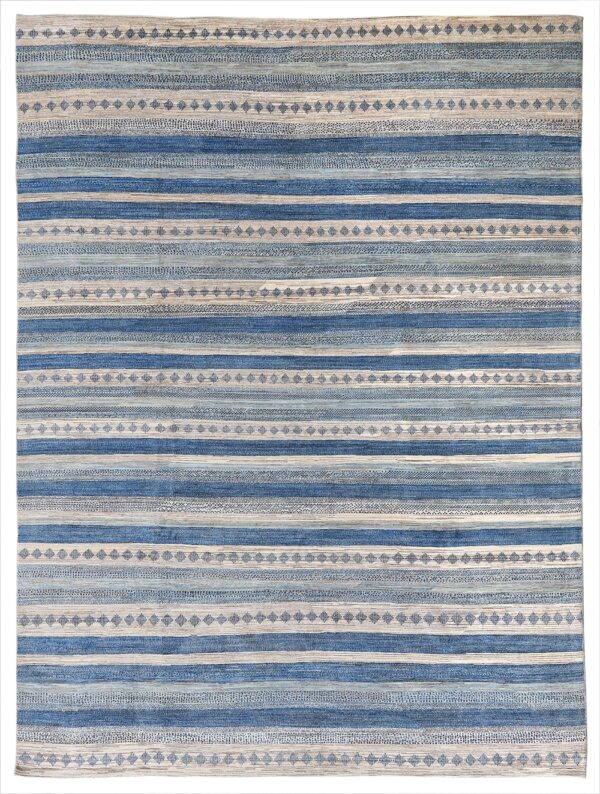 Afghan Gabbeh rug knotted by hand with hand-carded, hand-spun, vegetable-dyed wool.