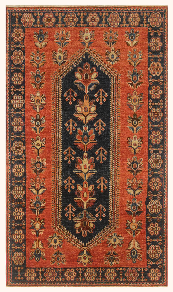Afghan Baghlani rug knotted by hand with hand-spun Ghazni wool.